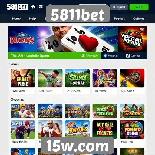 Opções de jogos disponíveis no 5811bet